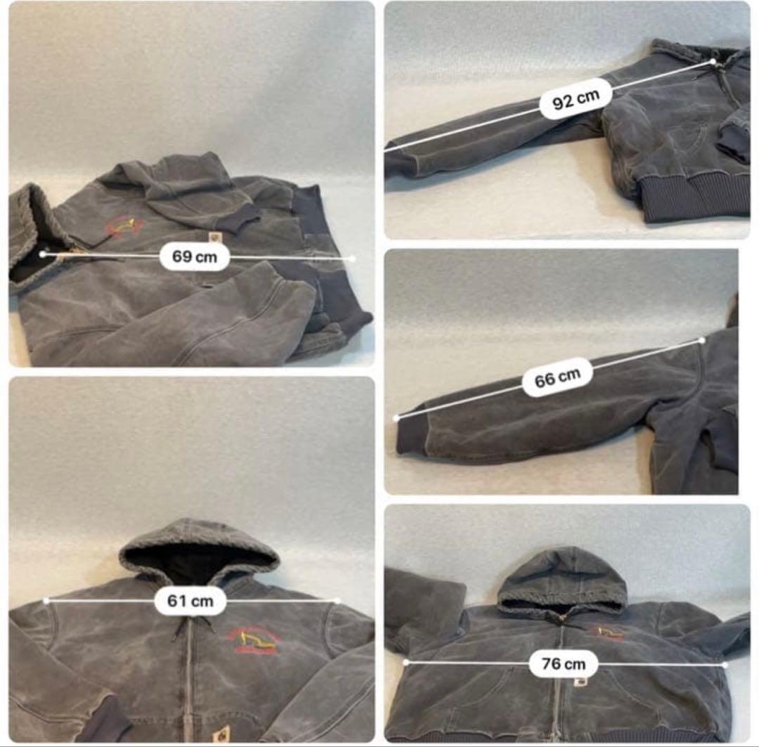 Carharttダックジャケット 2XL☆艶消しグレー フード付き