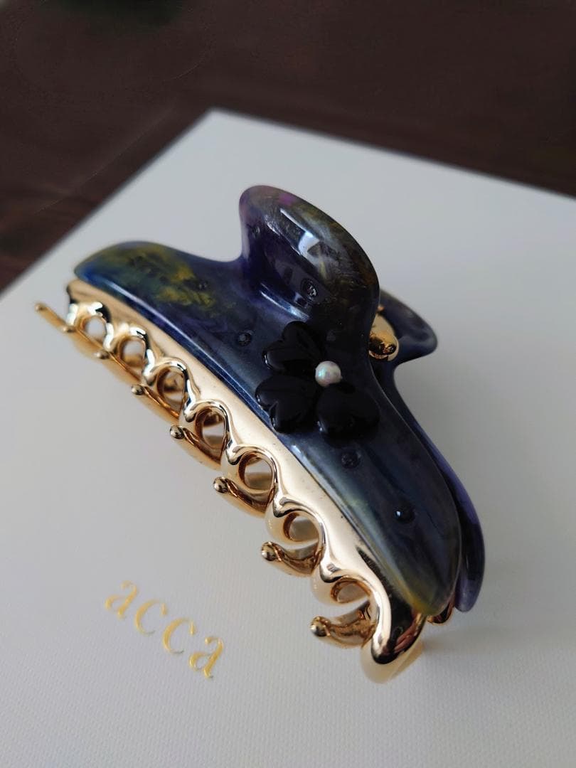 アッカ acca マーブリング ヘアクリップ L