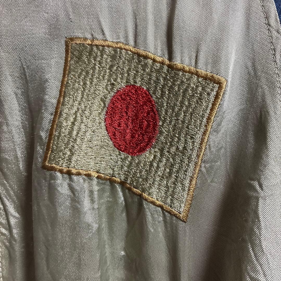 リバーシブルスカジャン双龍&舞妓&JAPAN Mapブルーフェードナス紺。