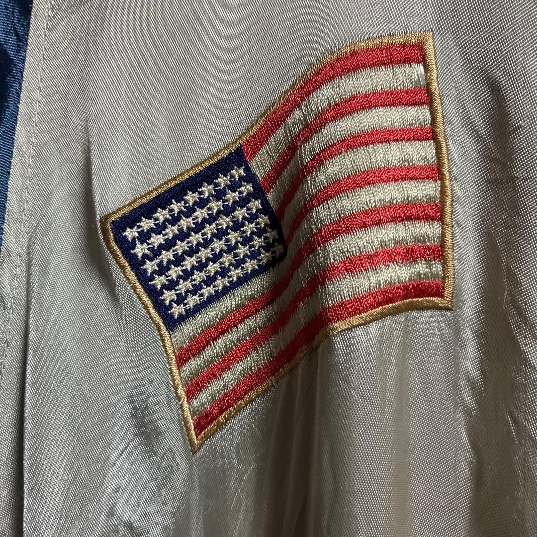 リバーシブルスカジャン双龍&舞妓&JAPAN Mapブルーフェードナス紺。