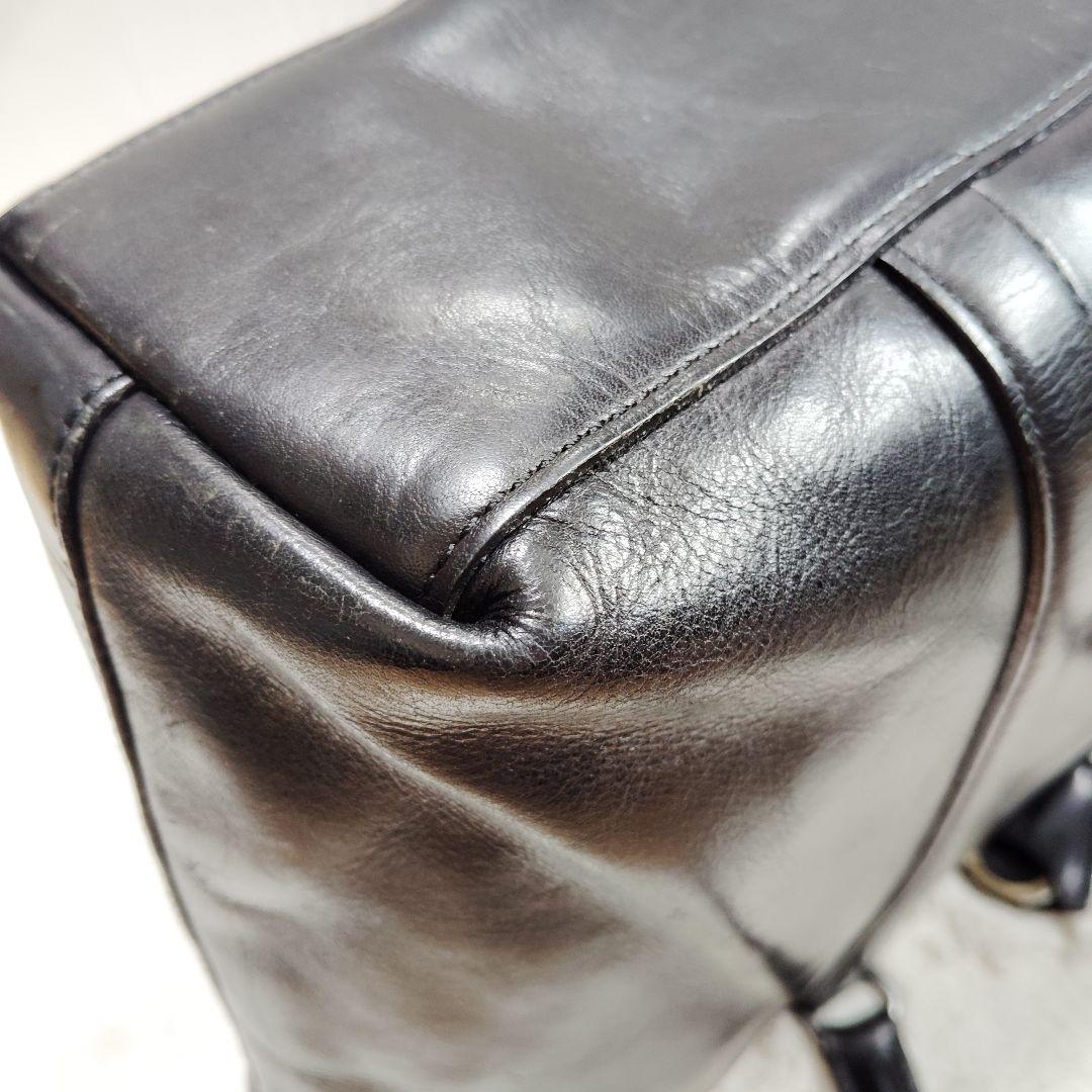 【艶】アニアリ　ビジネストート　ブリーフケース　オールレザー　舟形　A4　黒