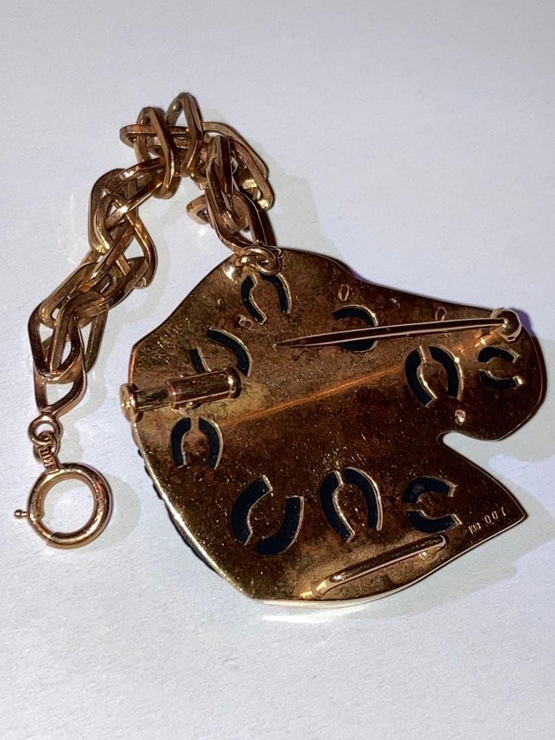 ［希少］K18 金18 ダイヤ ブローチ 馬