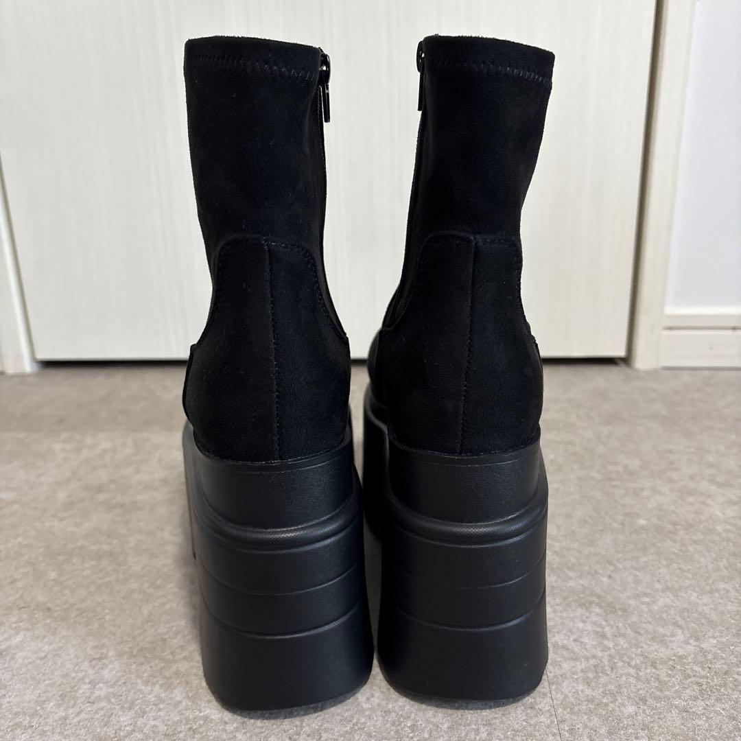 【R&E】ボリュームソールストレッチショートブーツ