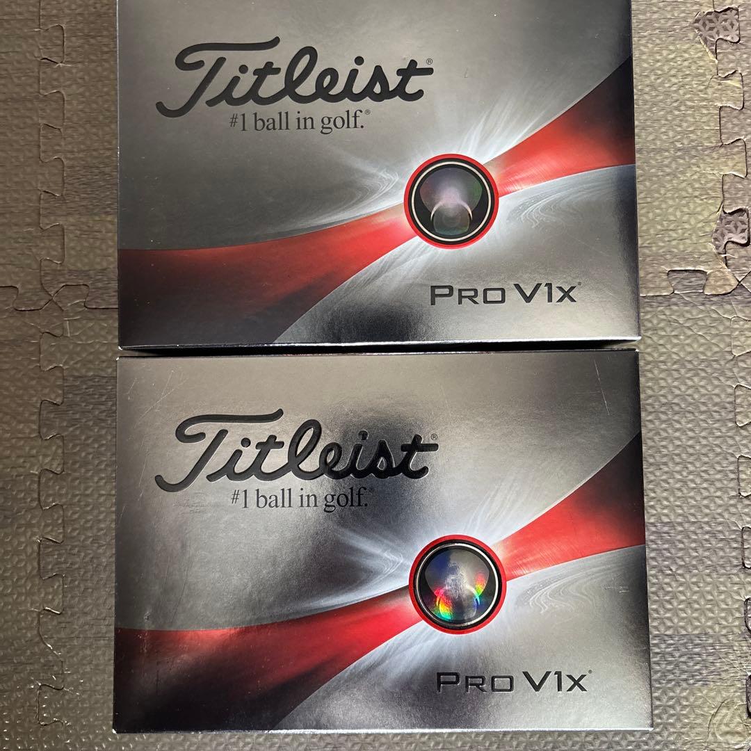 Titleist Pro V1x ゴルフボール 2パック【1パックはロゴあり】