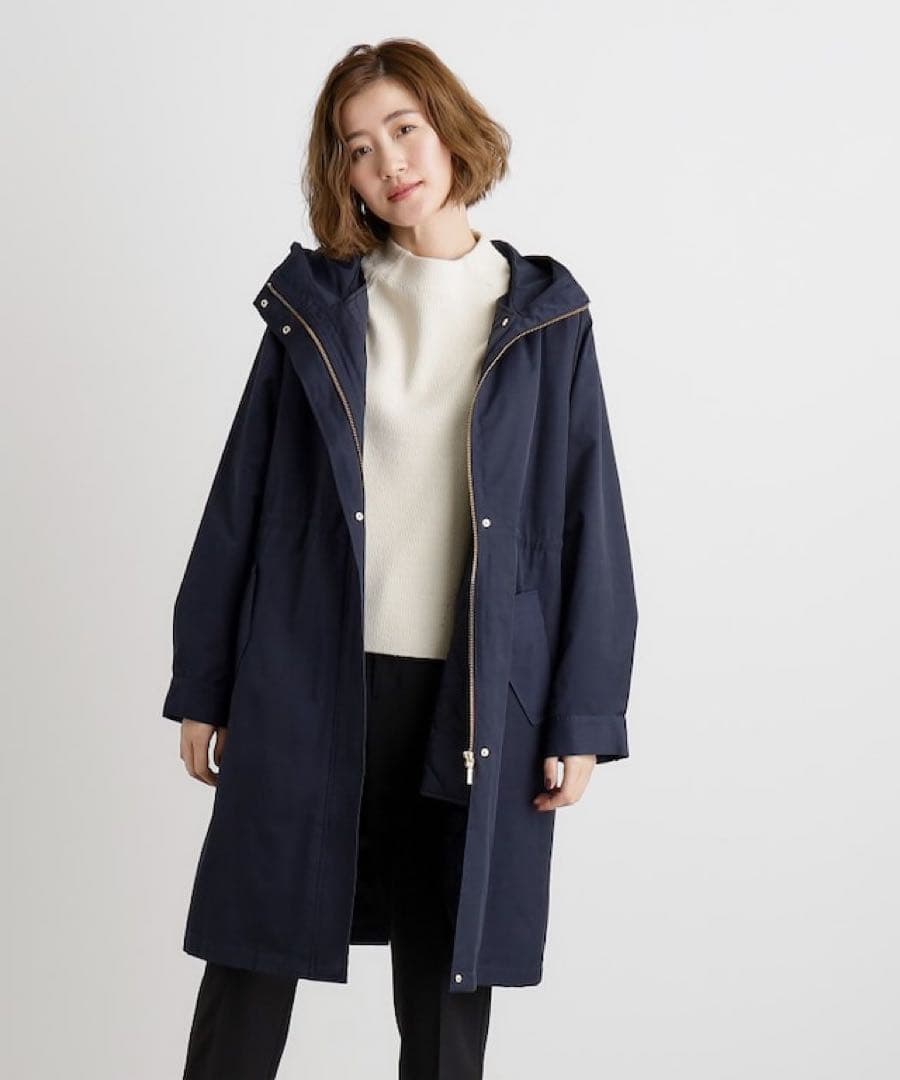 未使用 撥水3WAYキルトライナーセットロングマンパ ネイビー L