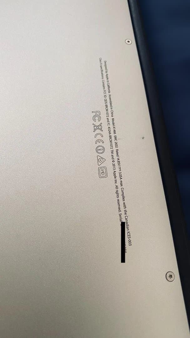 MacBook本体 MacBook Air (13-inch, Mid 2012) Sequoia