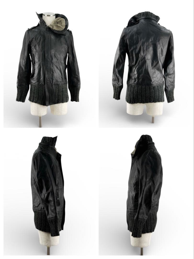 シェアスピリット sharesprit ガスマスク付きレザージャケット 革ジャン