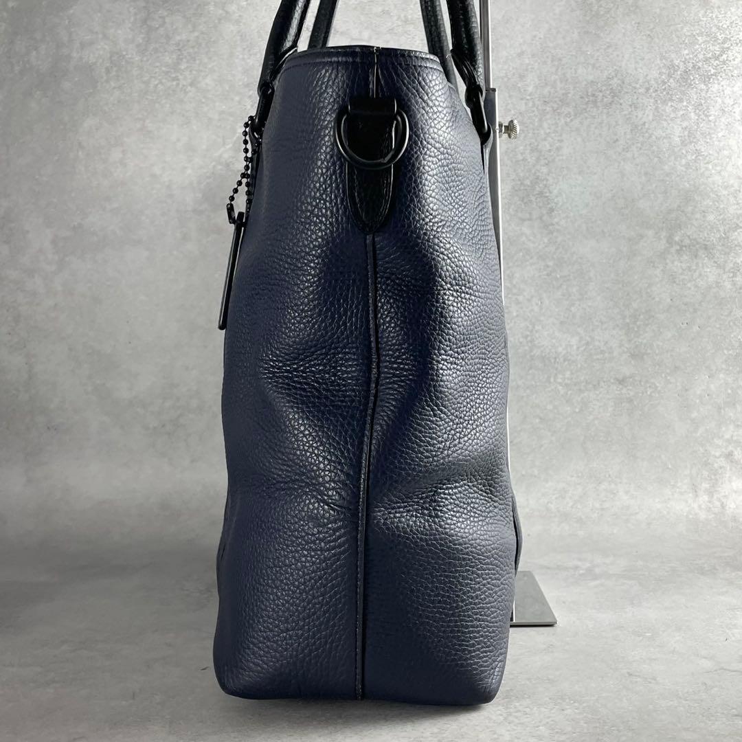 コーチ メトロポリタン トートバッグ 2way ビジネス レザー　ネイビー