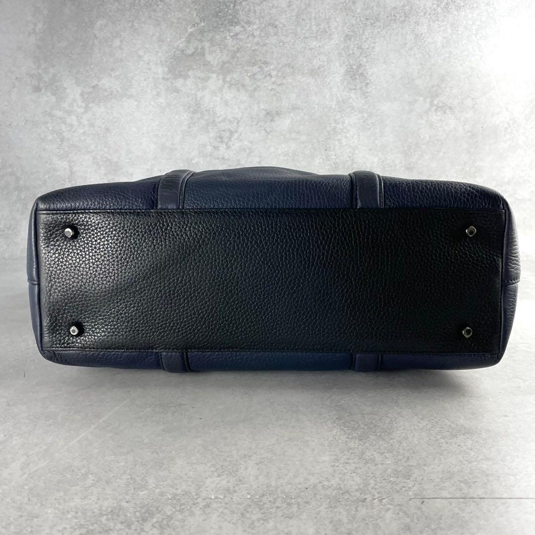 コーチ メトロポリタン トートバッグ 2way ビジネス レザー　ネイビー
