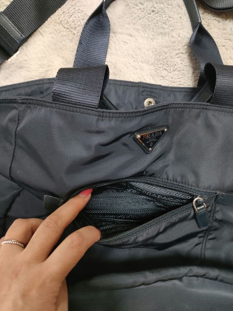PRADA ネイビー ナイロン マザーズバッグ