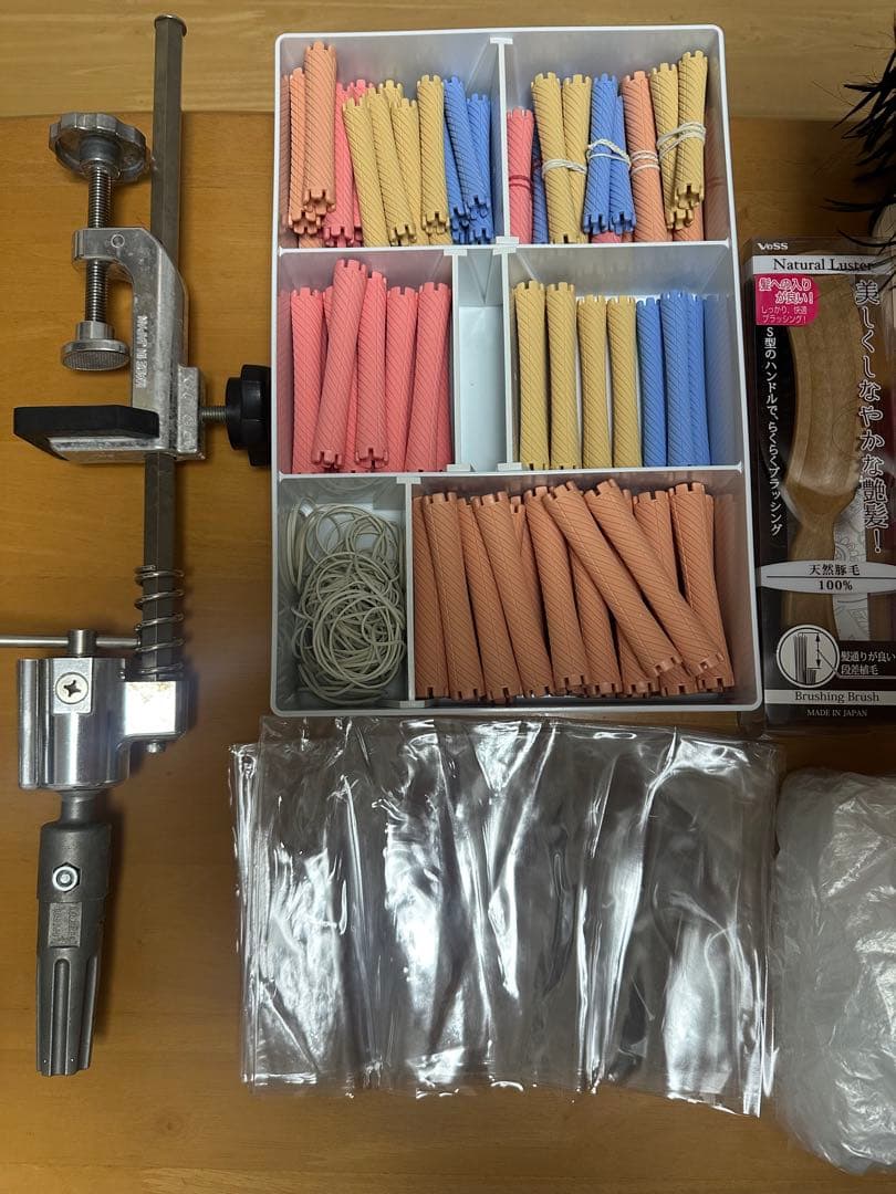 美容専門学生 美容師国家試験 ウィッグ ロッド クランプ セット