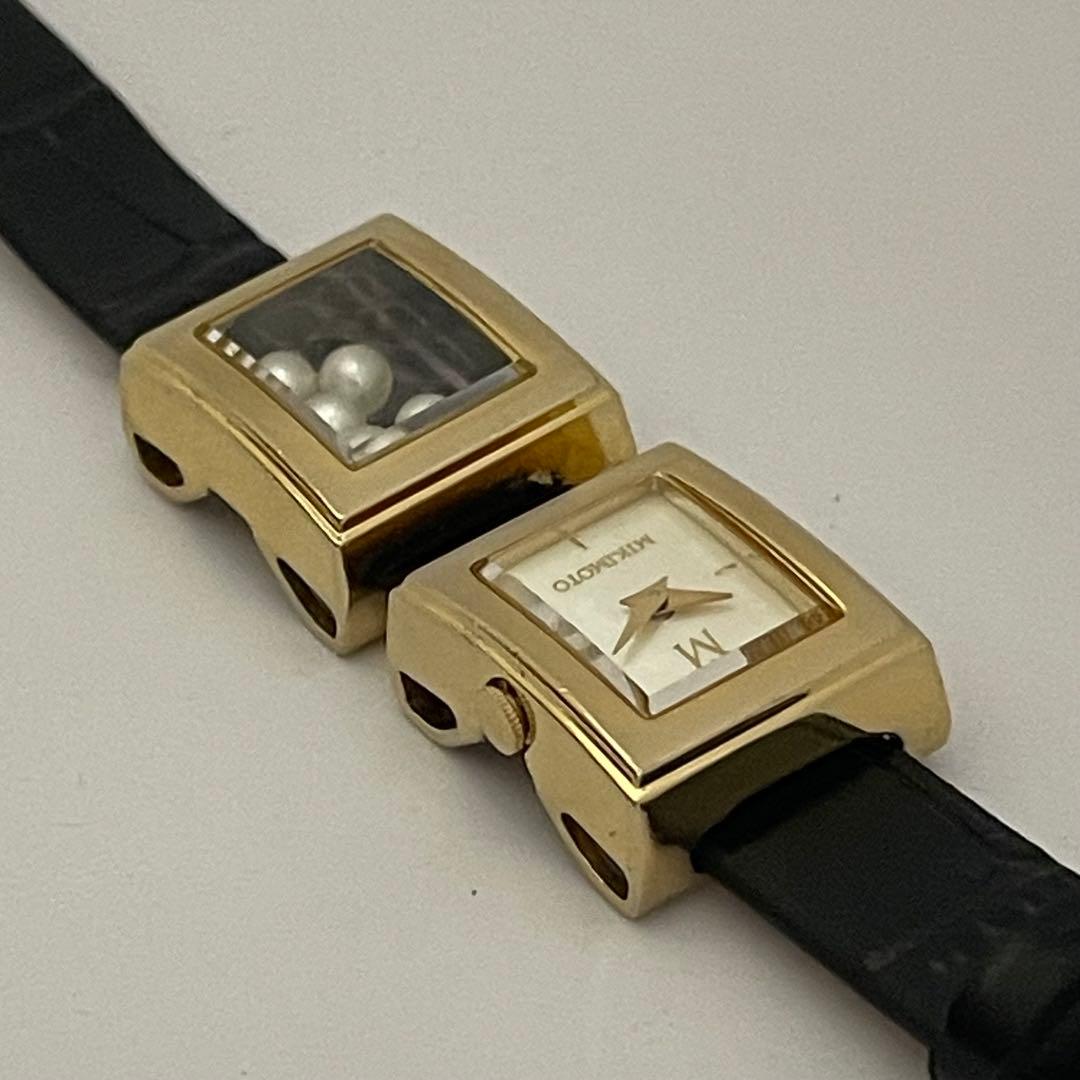 43 MIKIMOTO ミキモト シェル文字盤 5pパール ゴールド 稼働