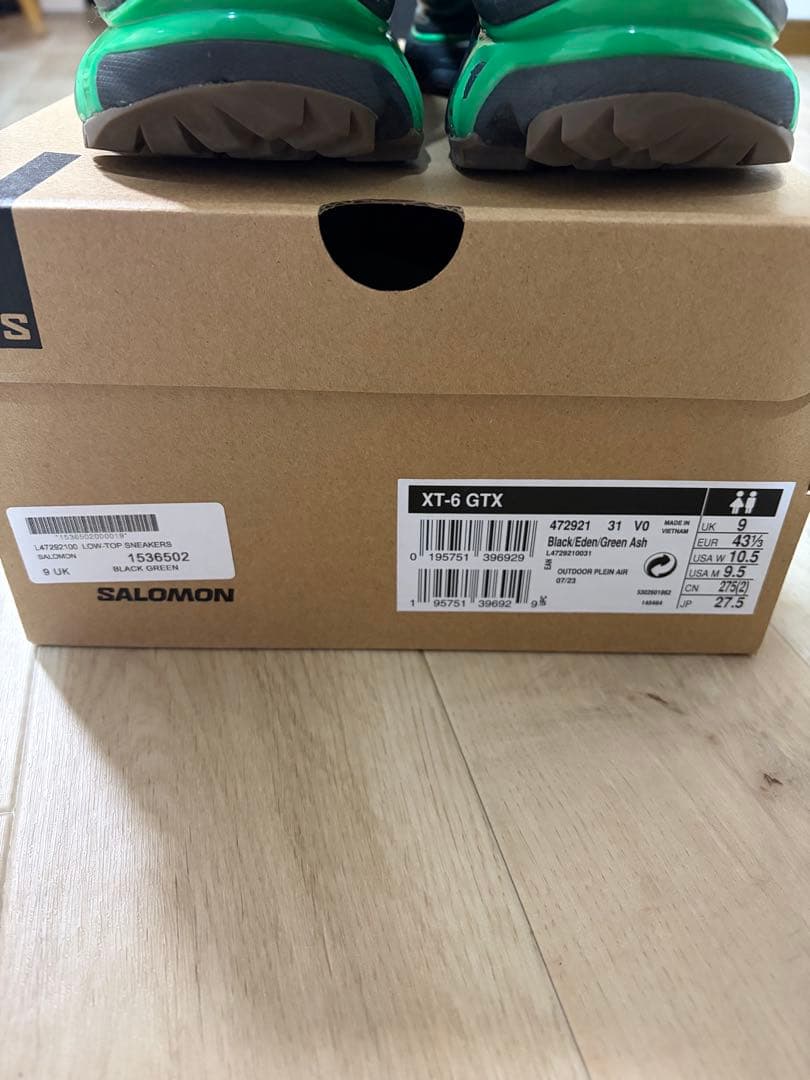 salomon xt6 gtx グリーン　27.5センチ