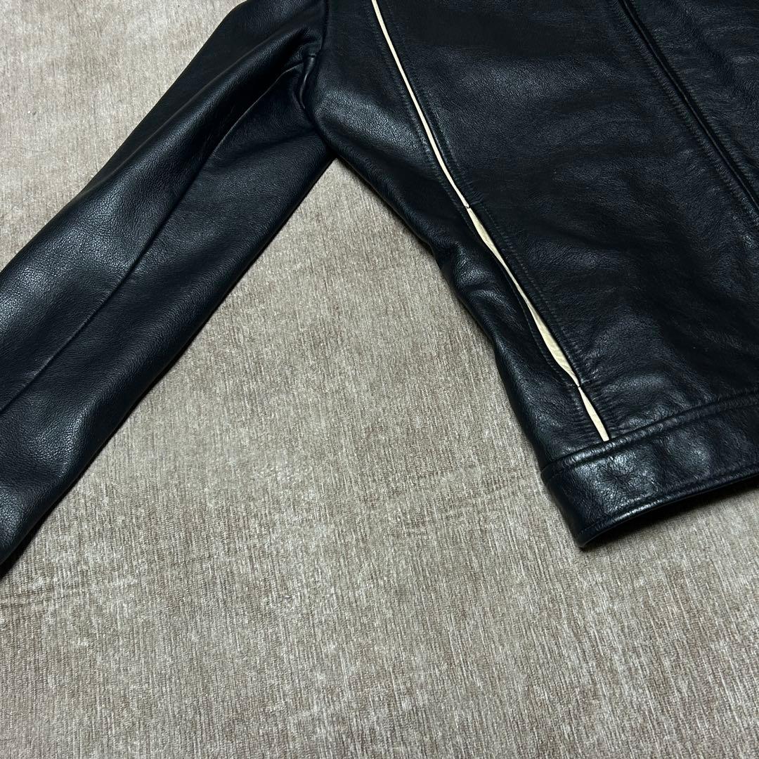 美品　PS PaulSmith シングルライダースジャケット　(L) 牛革　黒