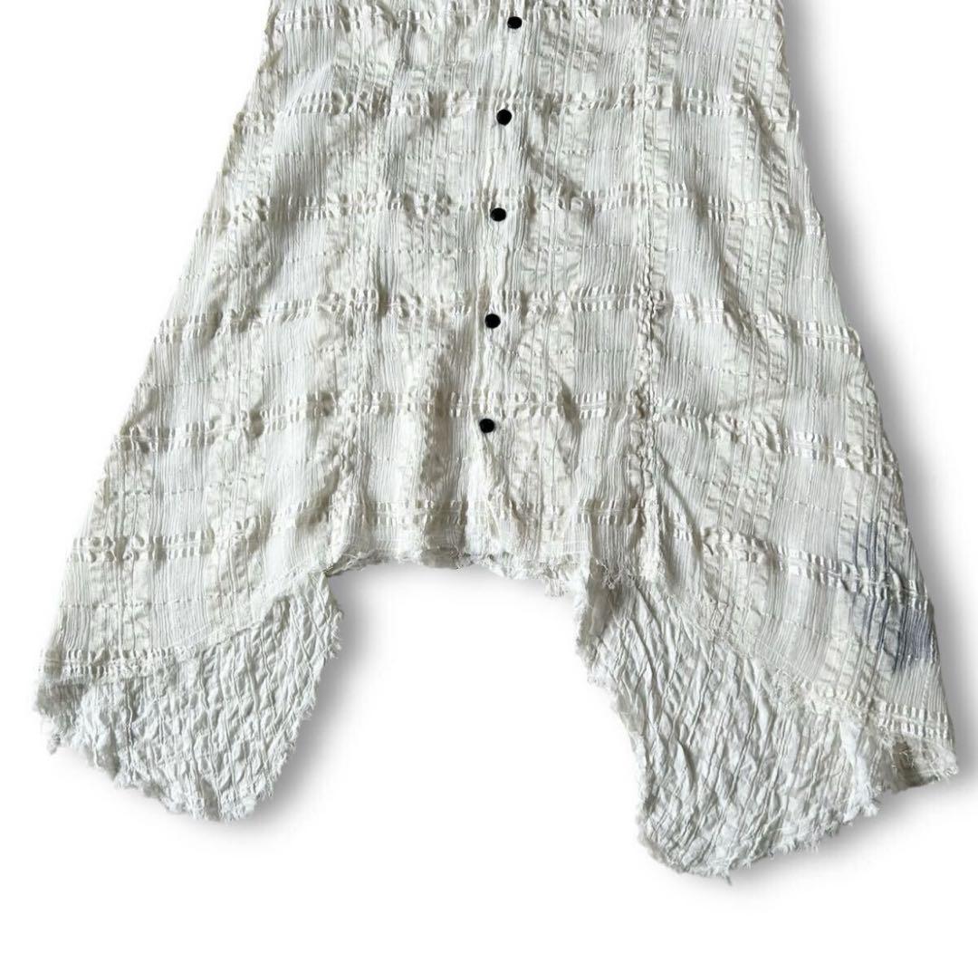 ね*郎様 L.G.B. ルグランブルー 変形 カットオフ チェックロングシャツ