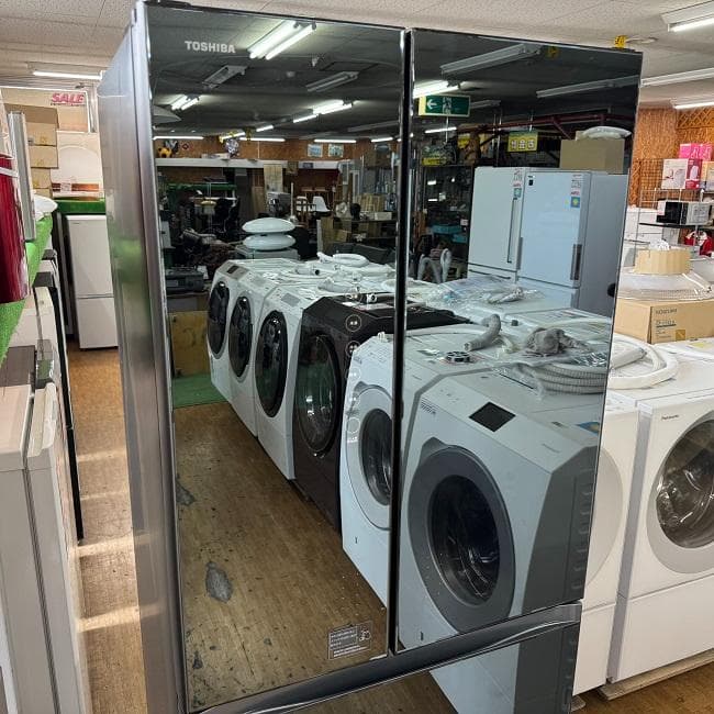 地域限定送料無料　美品 TOSHIBA 東芝 冷凍冷蔵庫 GR-K460FWX