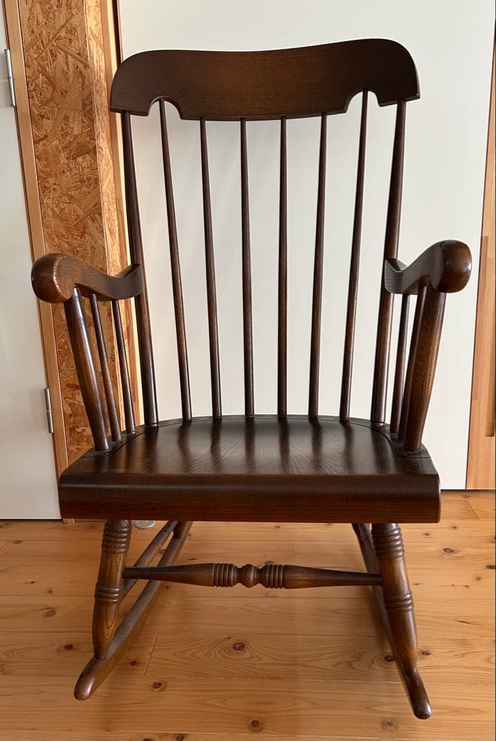 木製ロッキングチェア ダークブラウン