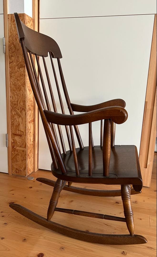 木製ロッキングチェア ダークブラウン