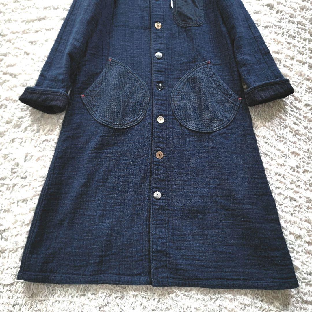 ✨美品✨Blue Trick　日本製　インディゴ　ショップコート　M