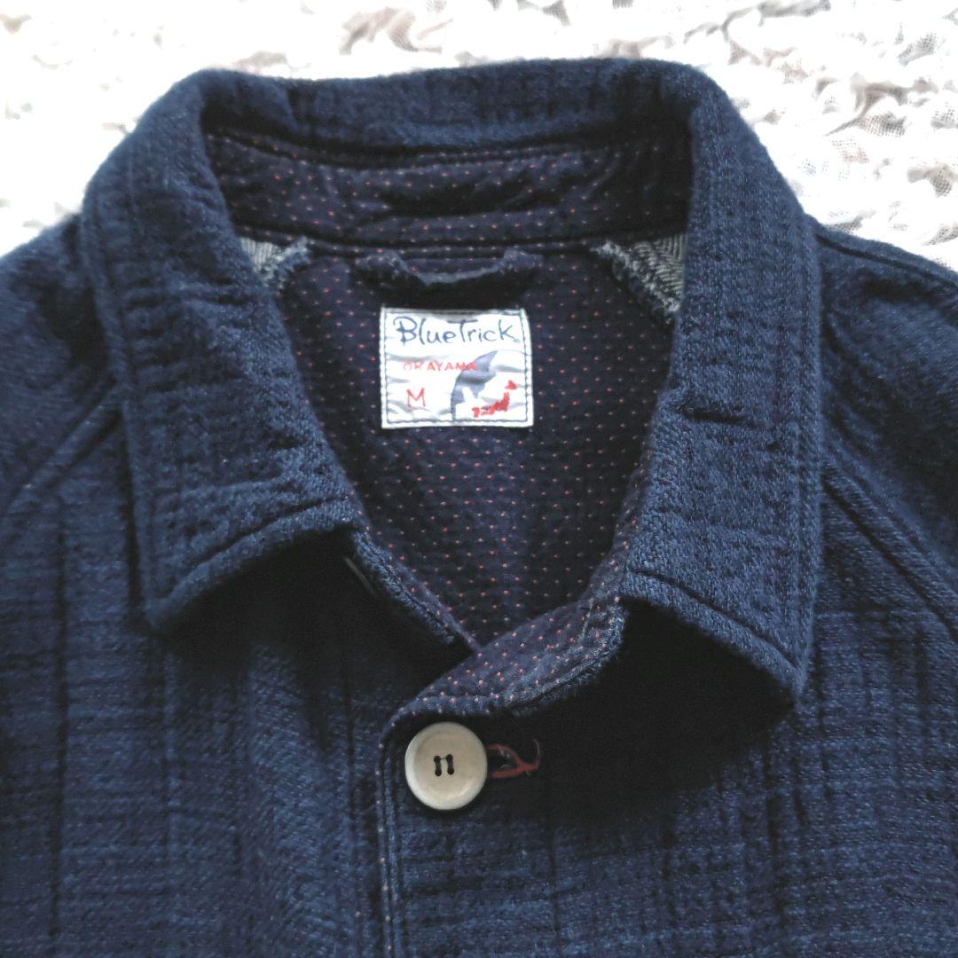 ✨美品✨Blue Trick　日本製　インディゴ　ショップコート　M