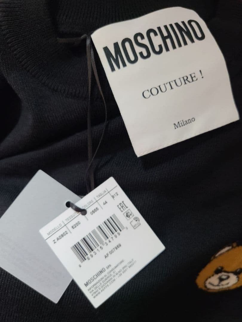 モスキーノ☆ニット☆ベア☆くま☆クマ☆ワンポイント☆黒☆ユニセックス☆正規品