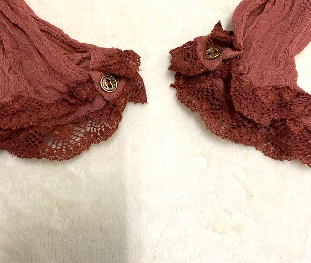 【DOLCE & GABBANA 】レースフリル　　シアーブラウスシルク100%