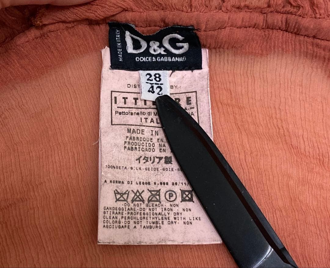 【DOLCE & GABBANA 】レースフリル　　シアーブラウスシルク100%