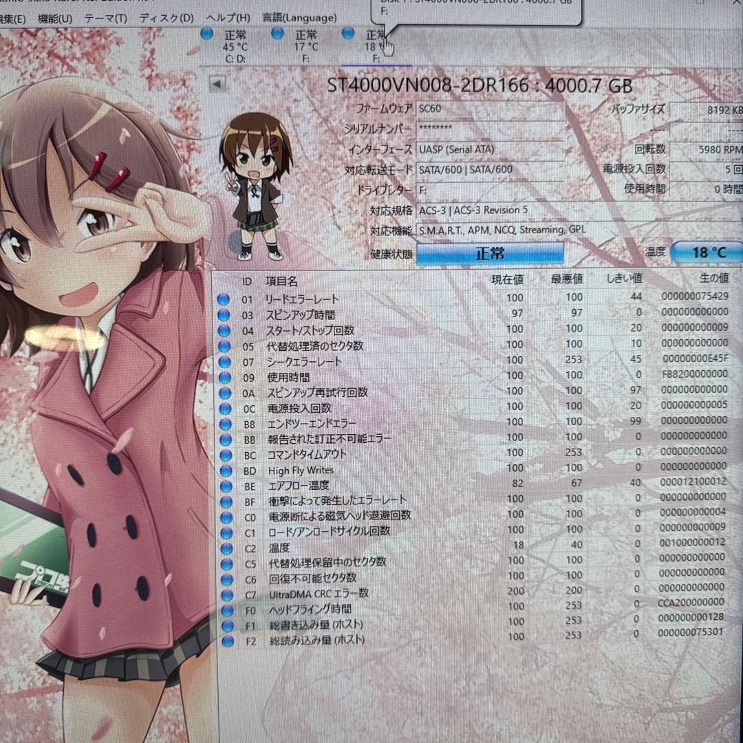 二枚　Seagate IronWolf 4TB HDD ST4000VN008