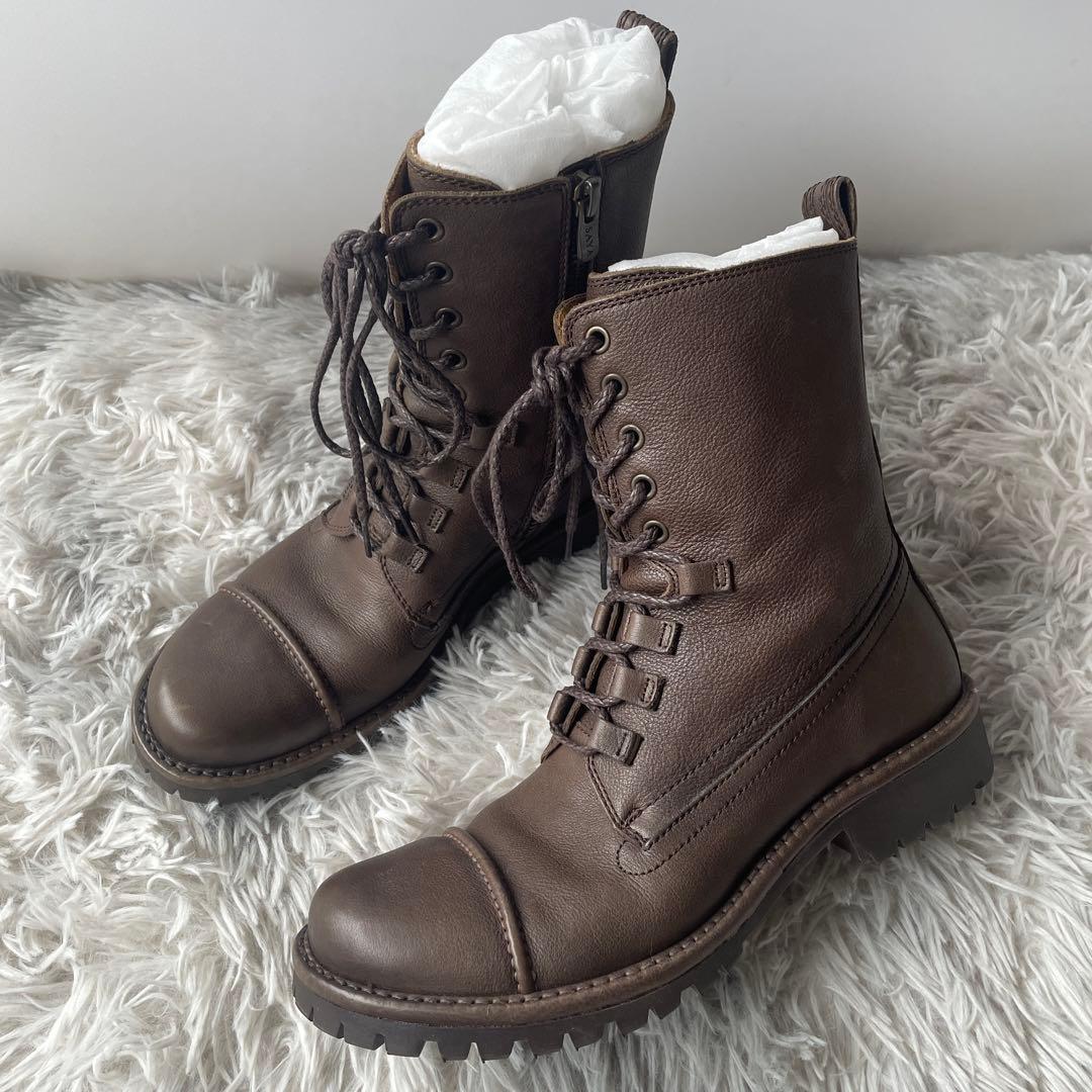 【極美品】サヤ SAYA レースアップブーツ サイドジップ 23.5