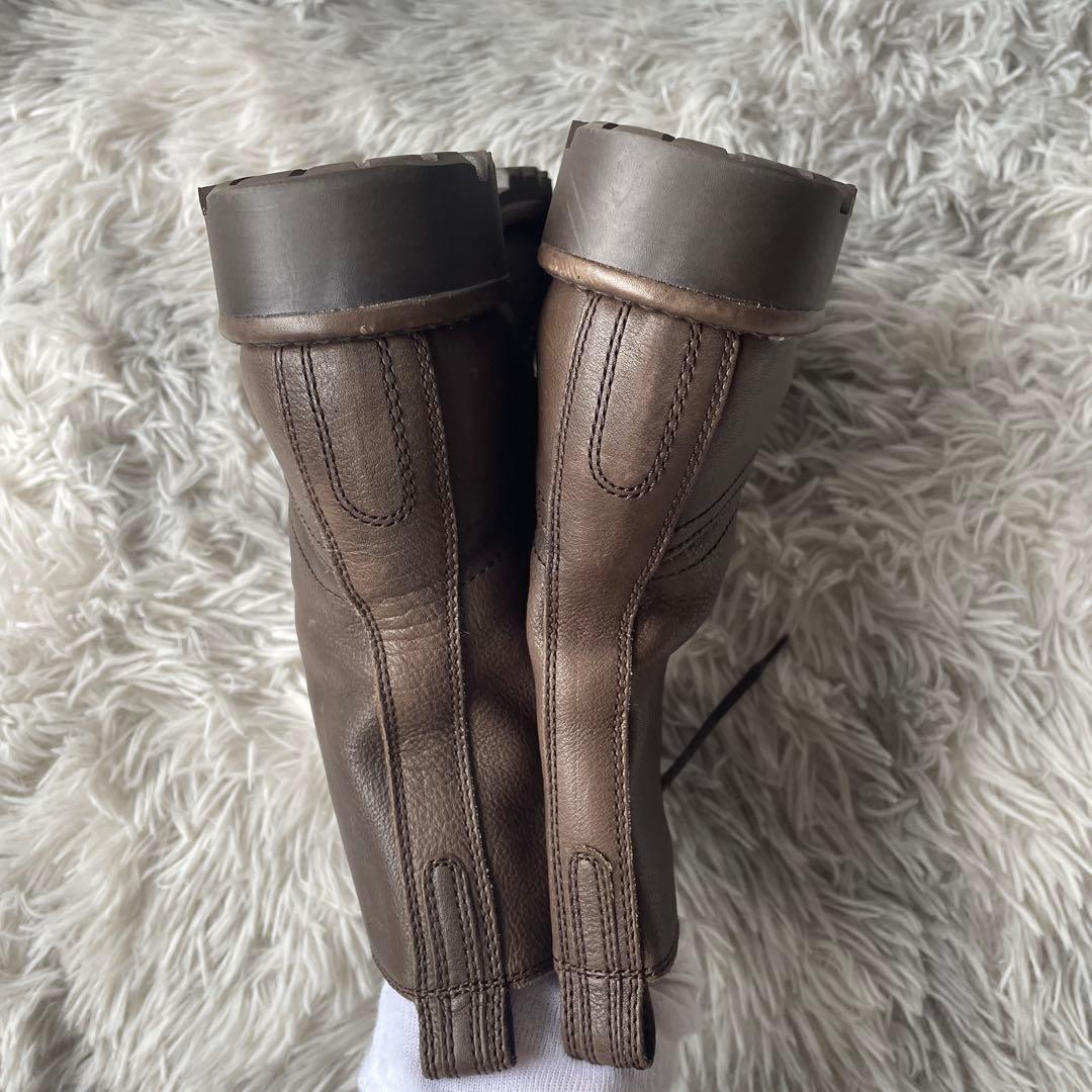 【極美品】サヤ SAYA レースアップブーツ サイドジップ 23.5