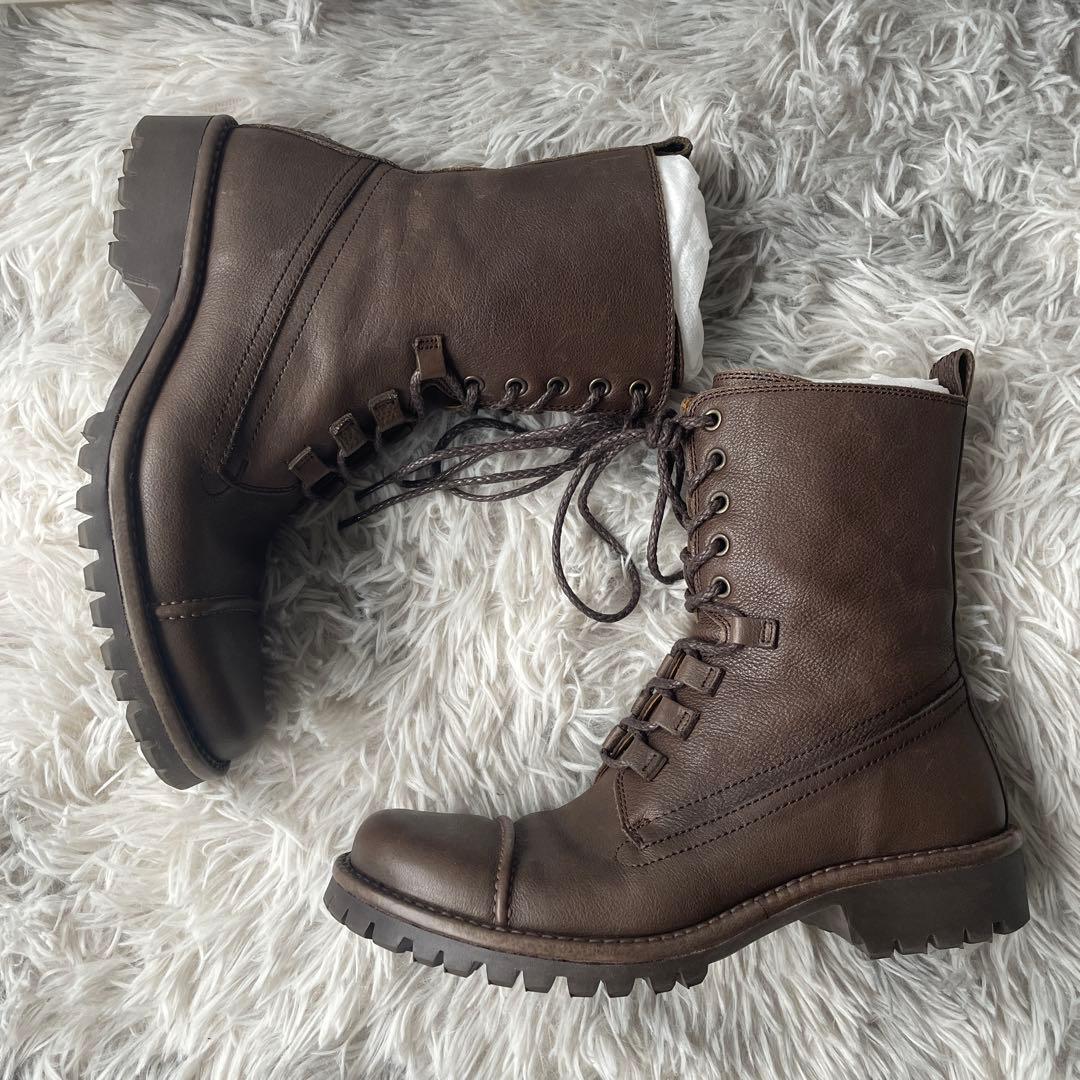 【極美品】サヤ SAYA レースアップブーツ サイドジップ 23.5