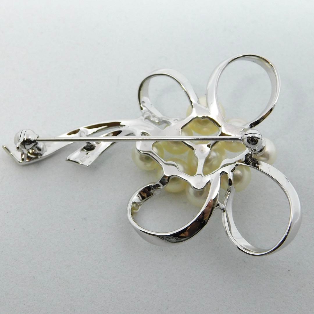 極美品 ミキモト ブローチ パール 9粒 皇室御用達　コサージュ　シルバー