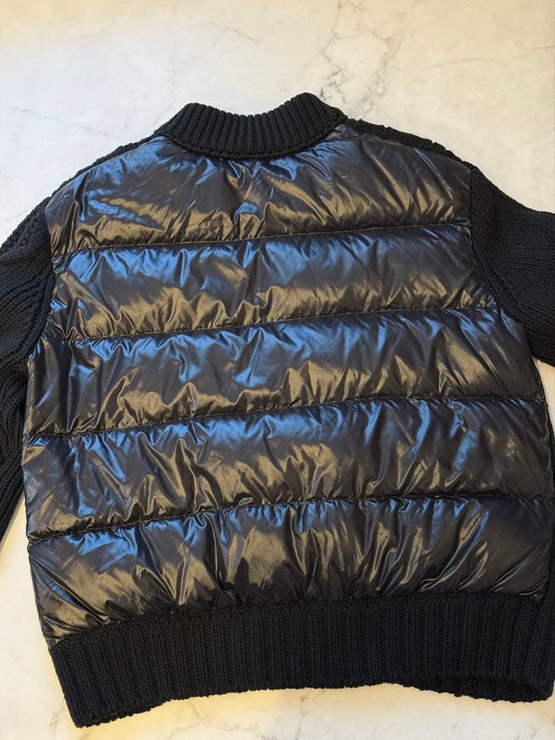 MONCLER モンクレールニット切替ダウンジャケット S ブラック 安心鑑定付