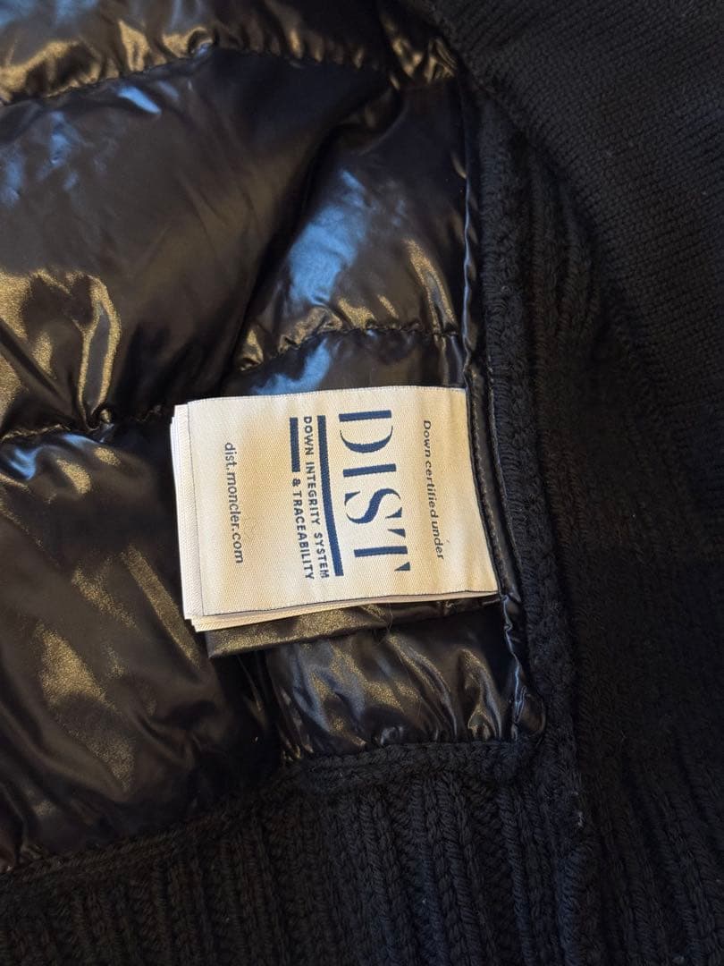 MONCLER モンクレールニット切替ダウンジャケット S ブラック 安心鑑定付