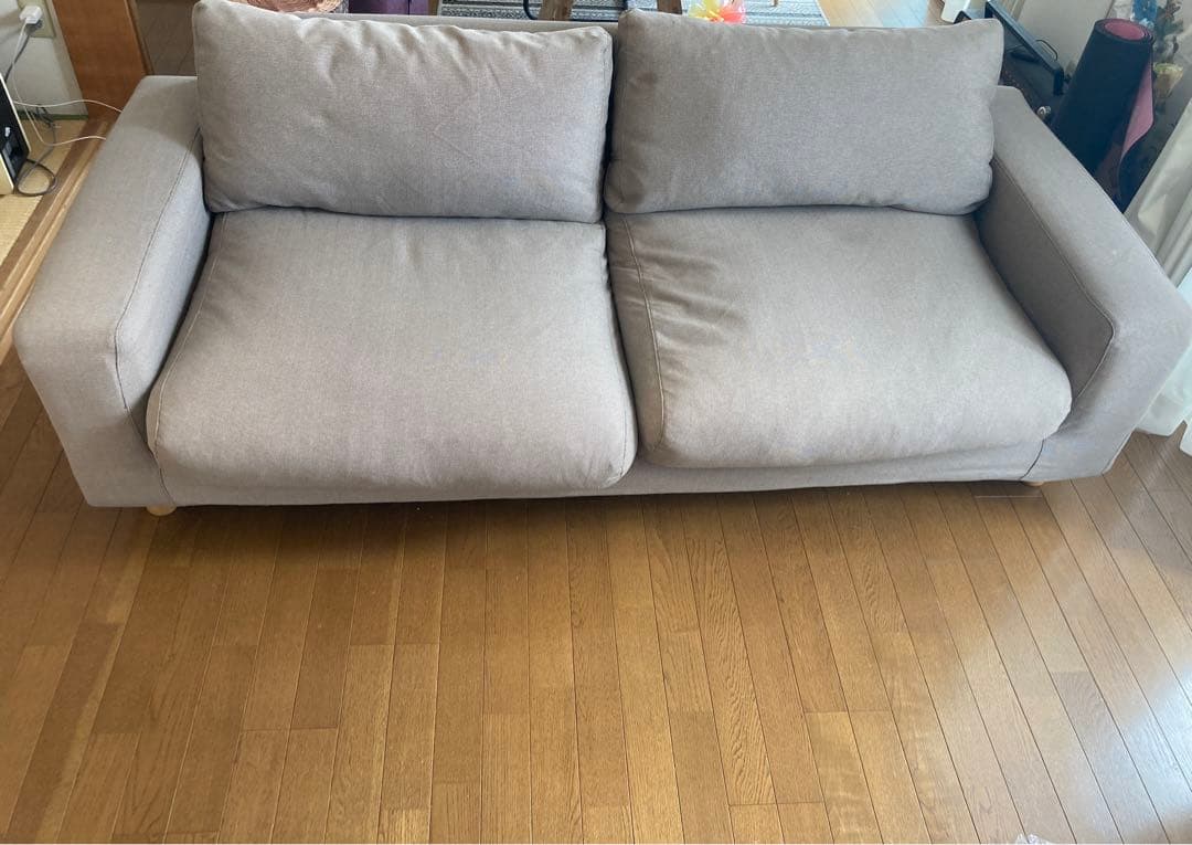 送料込み 無印良品 ソファ 2.5シーター ベージュ グレー