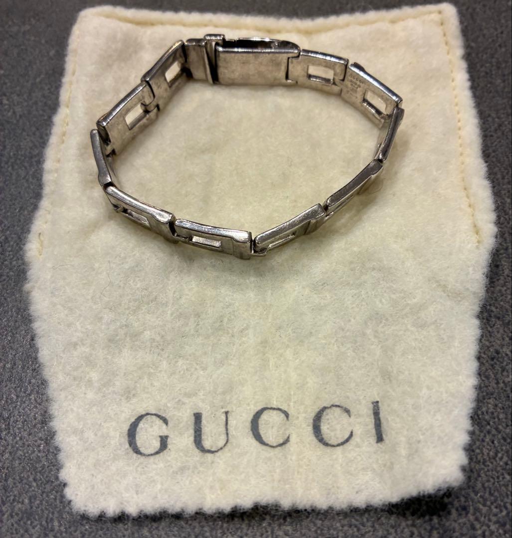 GUCCI シルバー リンクブレスレット 保存袋付き