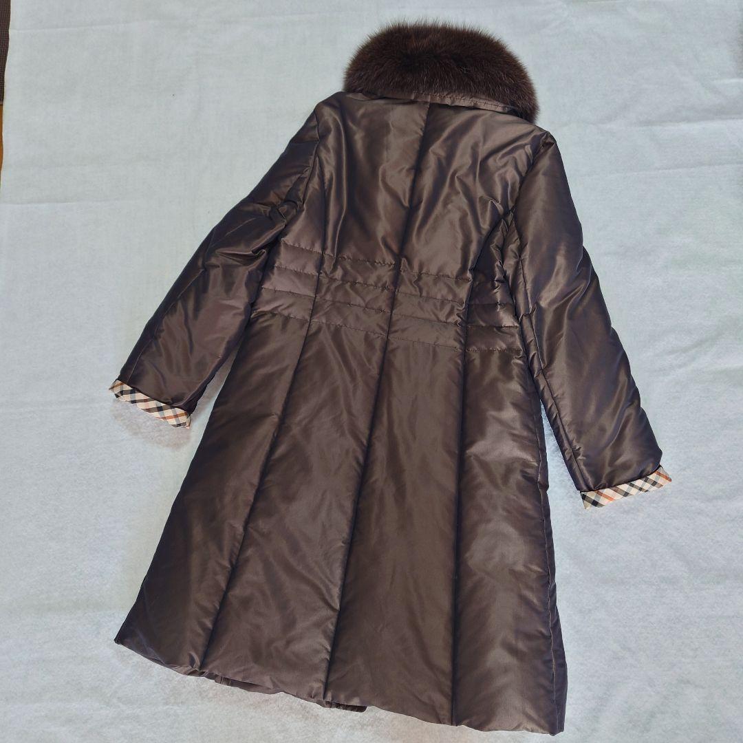 美品!!DAKS ダックス　フォックス ダウンコート ハウスチェック　Aライン