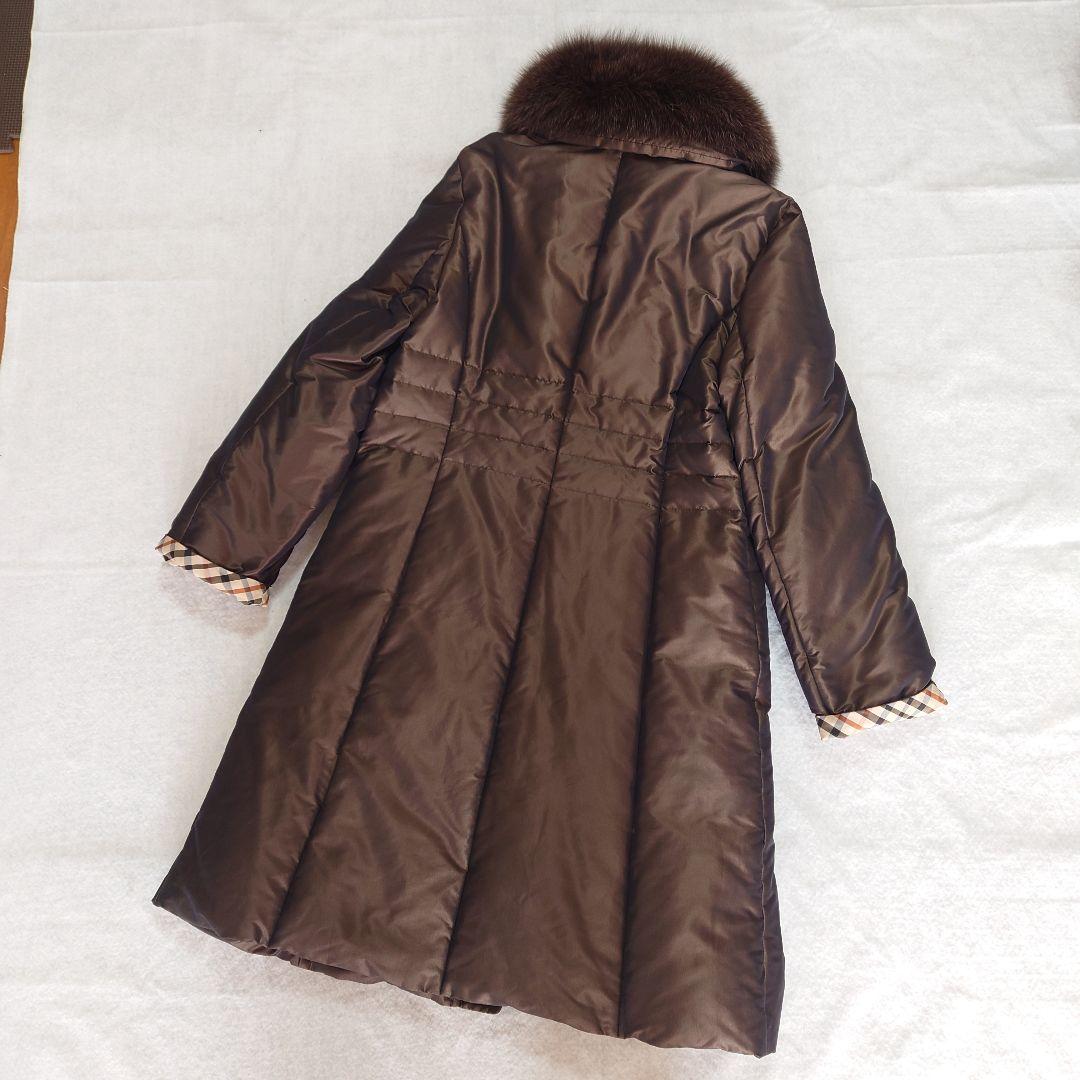 美品!!DAKS ダックス　フォックス ダウンコート ハウスチェック　Aライン
