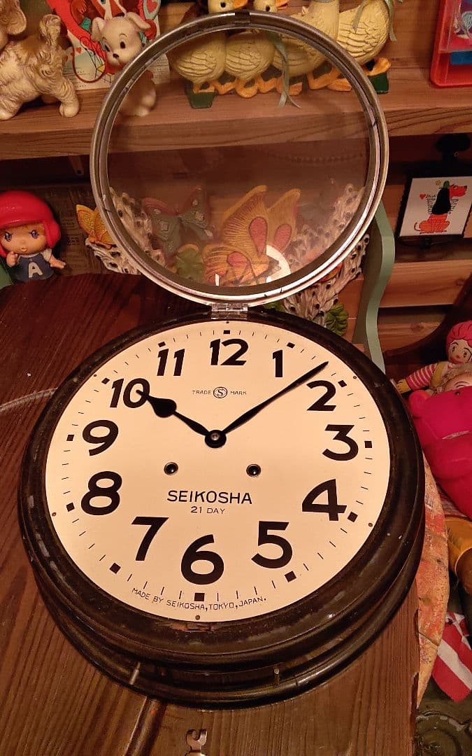レトロSEIKOSHA ボンボン時計 21 DAY 蓋付き時計