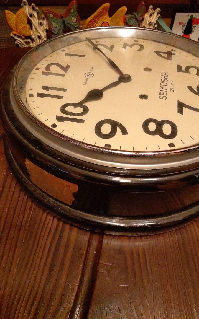 レトロSEIKOSHA ボンボン時計 21 DAY 蓋付き時計