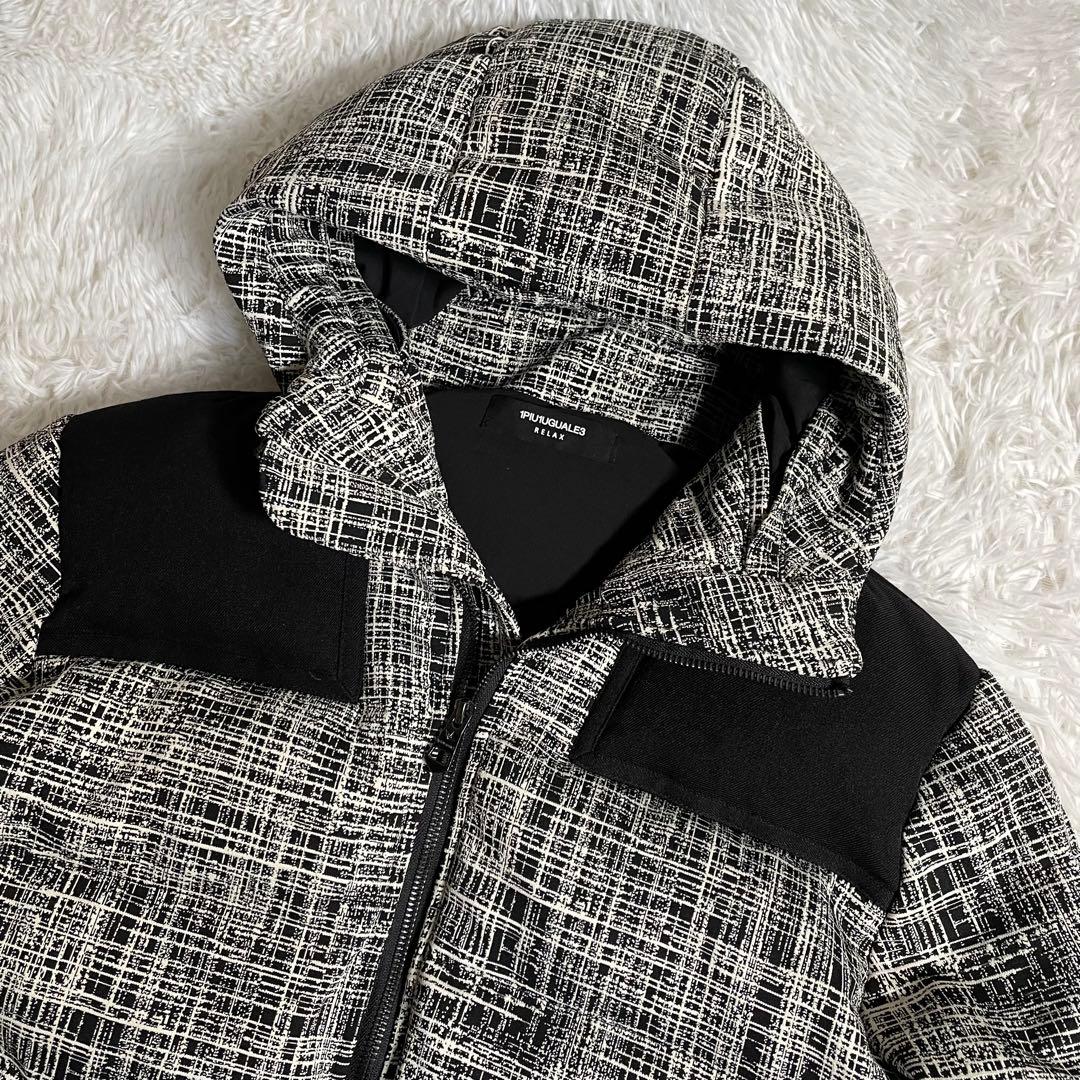 ウノピゥウノウグァーレトレ ダウンジャケット ツイード 袖リブ