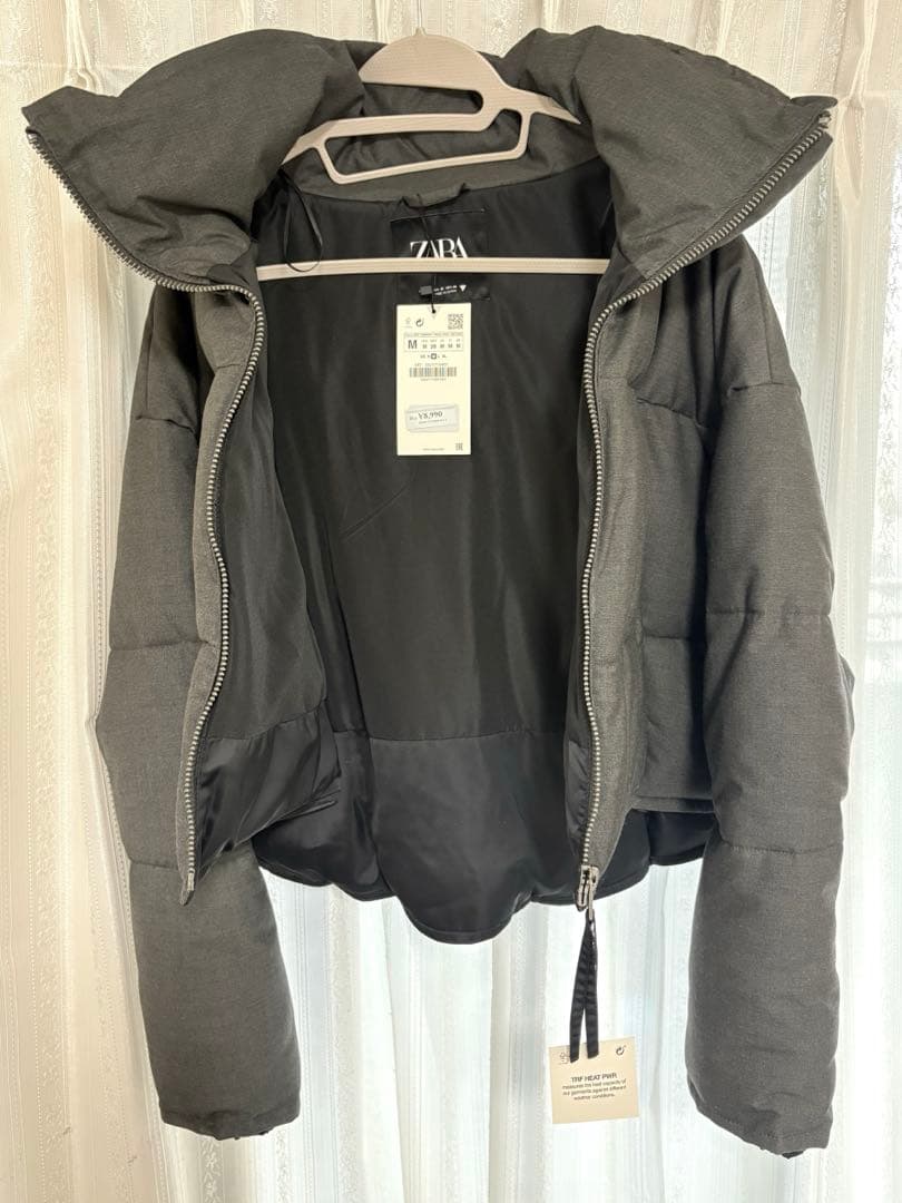 ZARA チャコールグレー ダウンジャケット Mサイズ