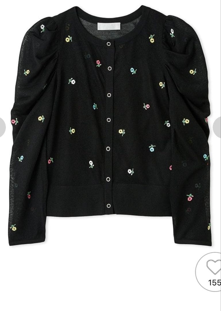 セルフォード　多機能フラワーエンブロイダリーカーディガン