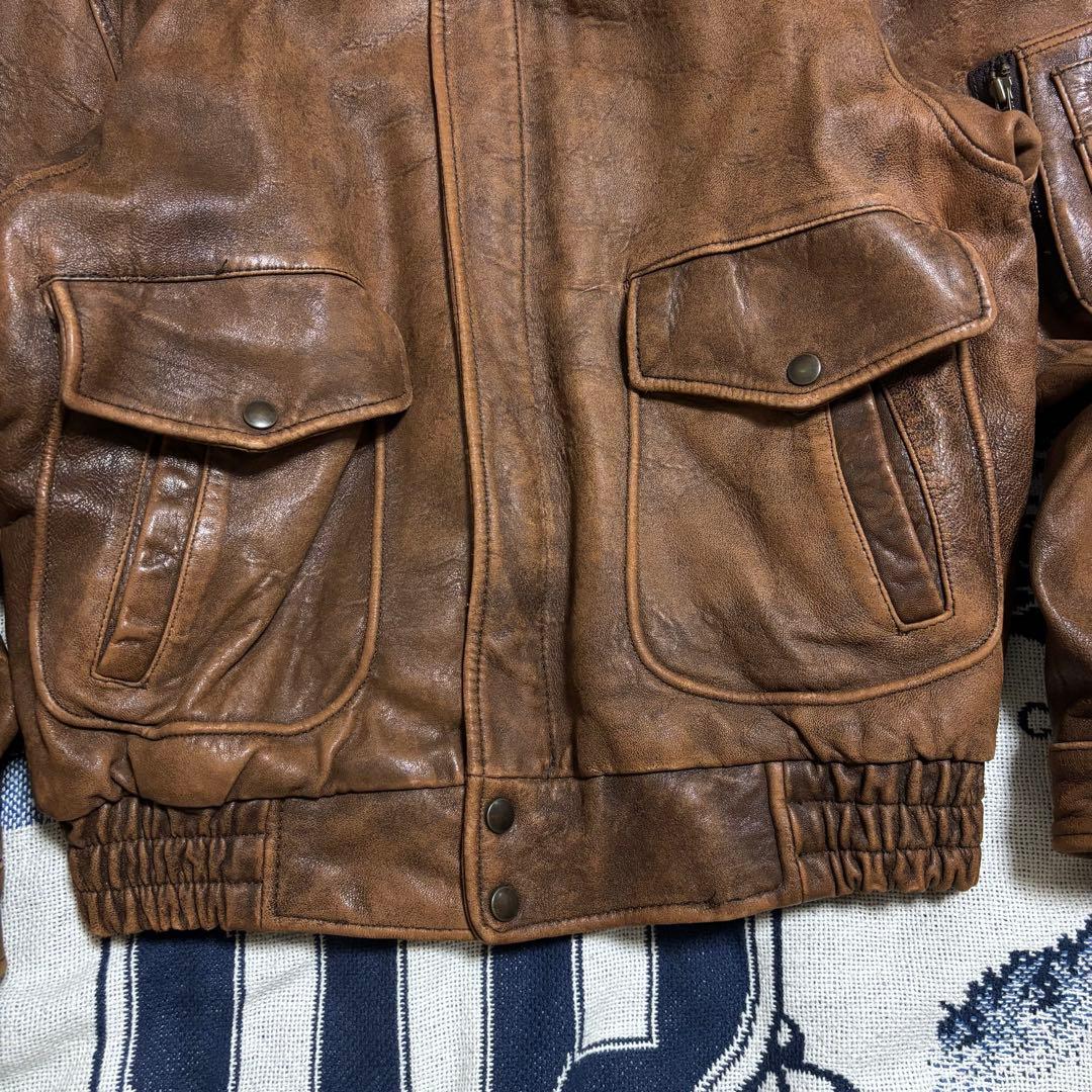 90s トミー　g-1 a-2 ラムレザー フライトジャケット 短丈 ミリタリー
