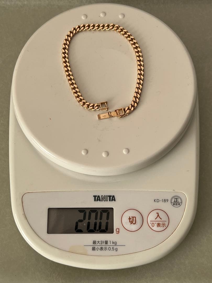美品 18金 喜平 ブレスレット K18 2面 シングル 20g 20cmキヘイ