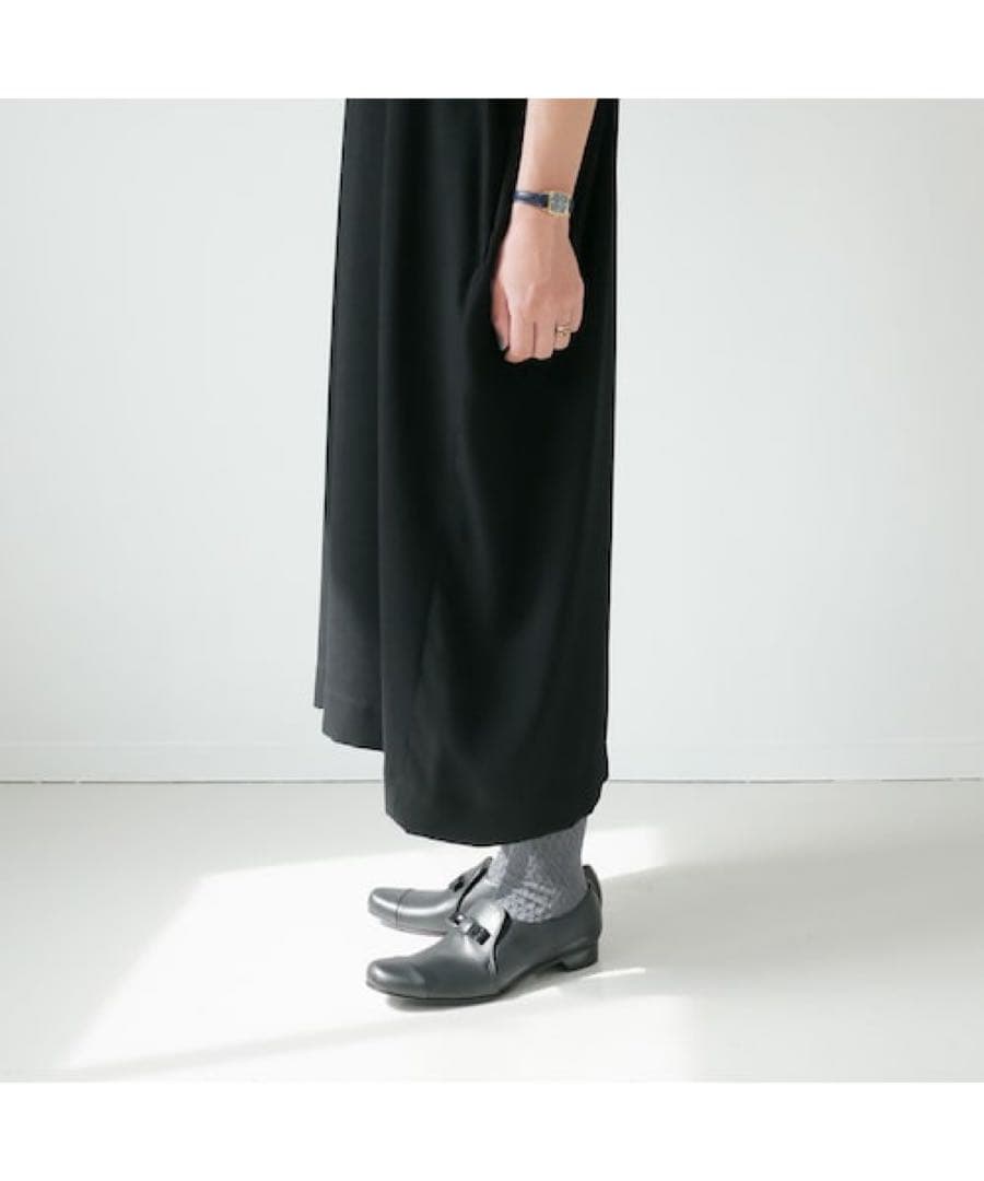 chausser ショセ＊黒　スリッポン キャップトゥ シューズ　革靴　39