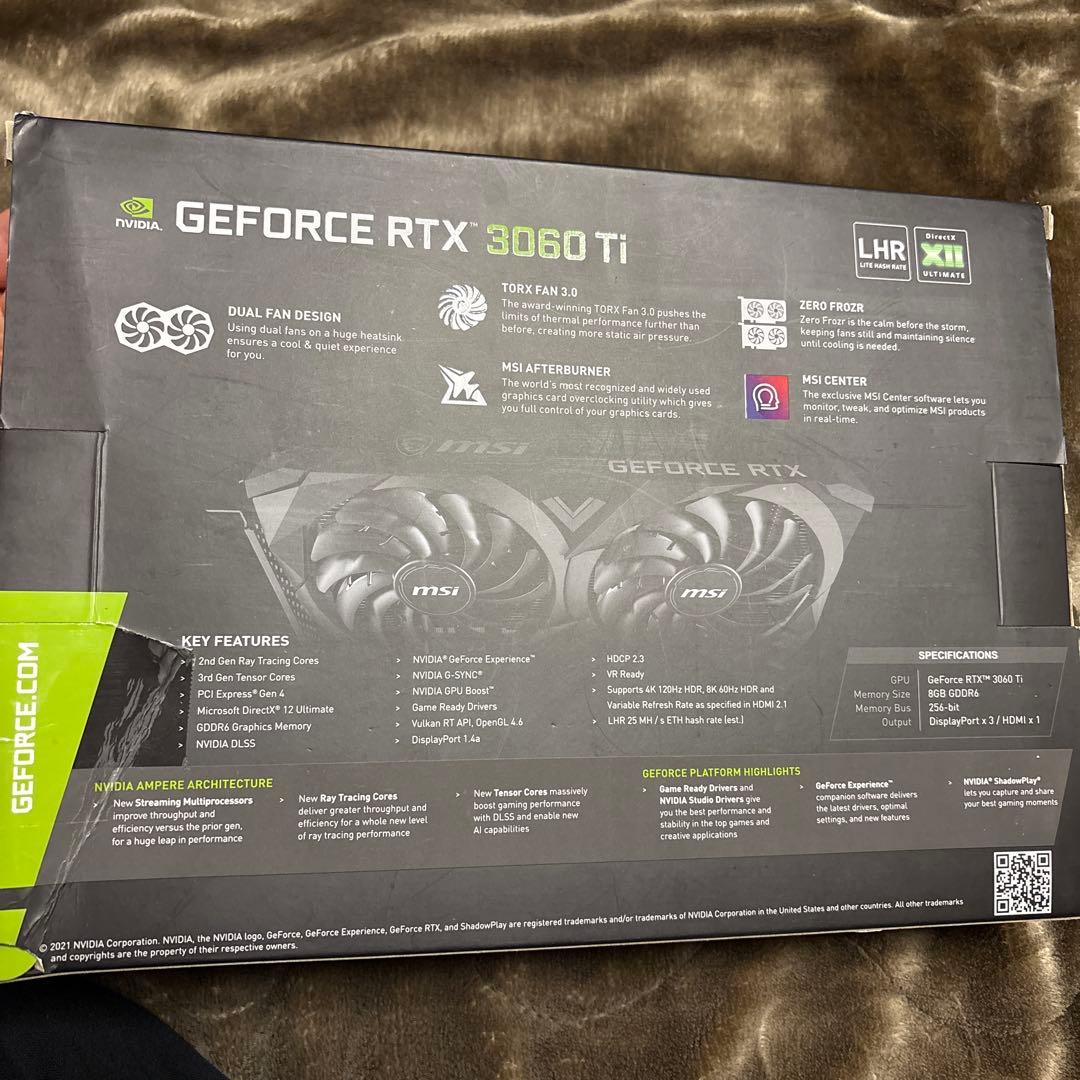 グラフィックボード・グラボ・ビデオカード MSI GeForce RTX 3060 Ti OC Edition