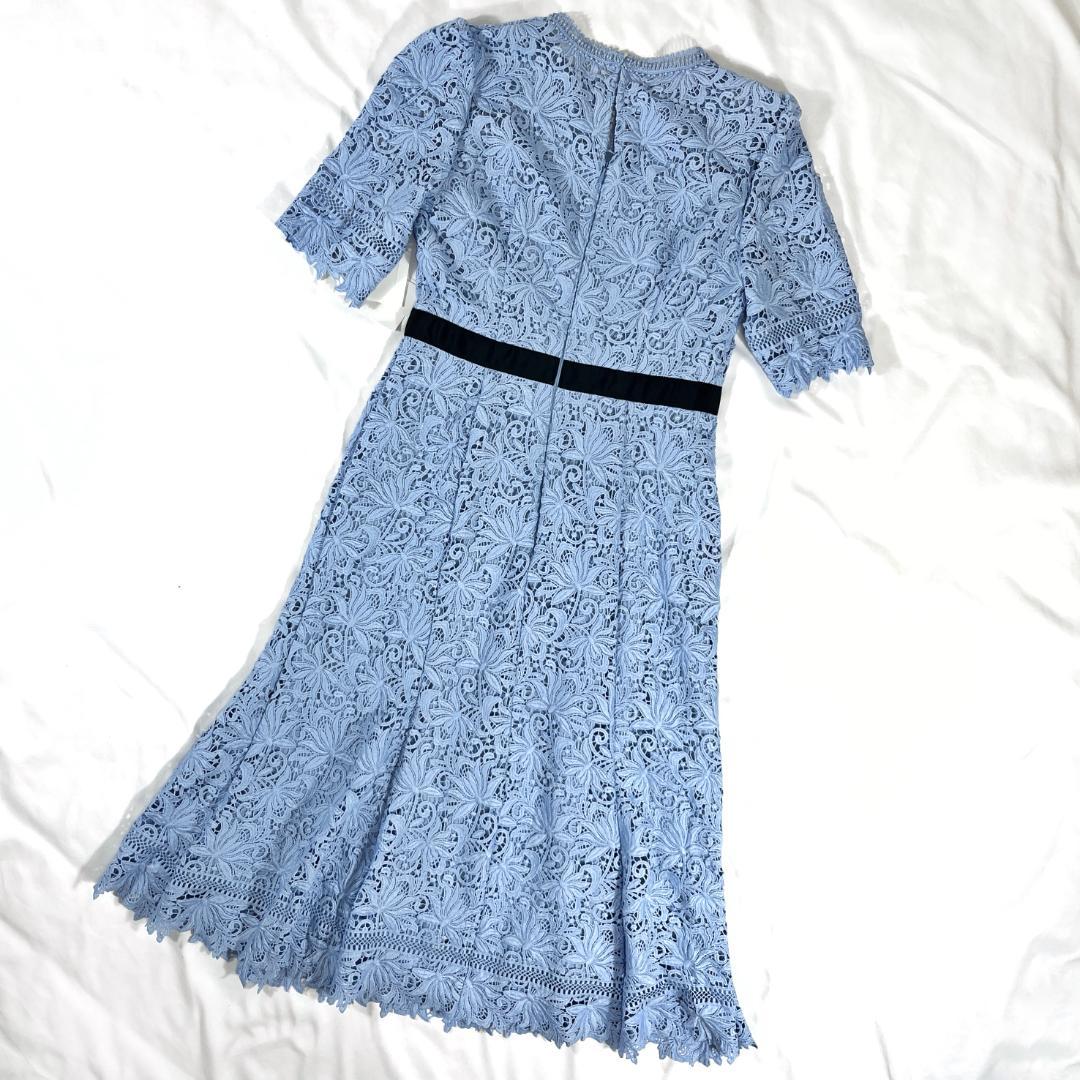 未使用 セルフォード レースワンピース ポリエステル ライトブルー 上品 36