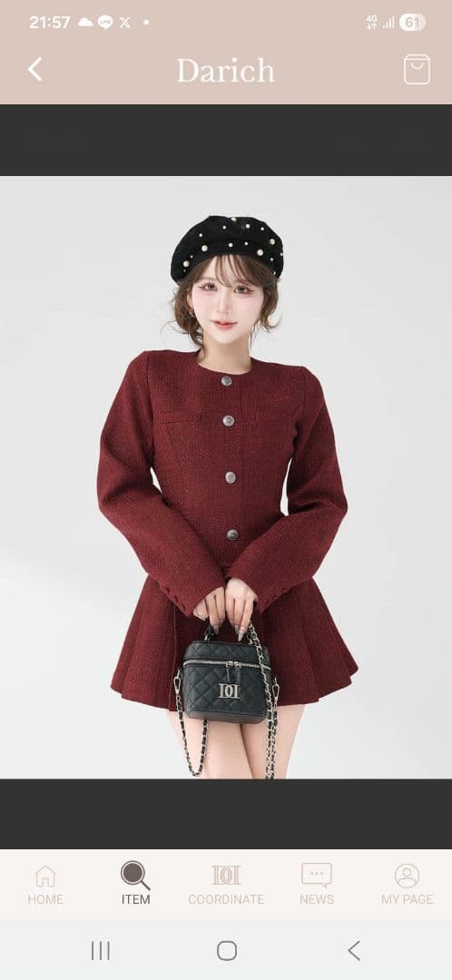 ダーリッチ ツイードワンピース