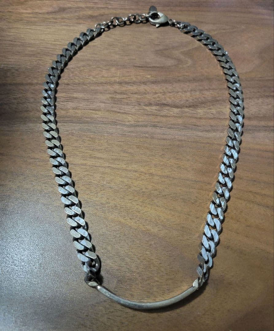 ヤ*ワ様 MM6 ペイント加工 ID チェーン ネックレス マルジェラ シルバー